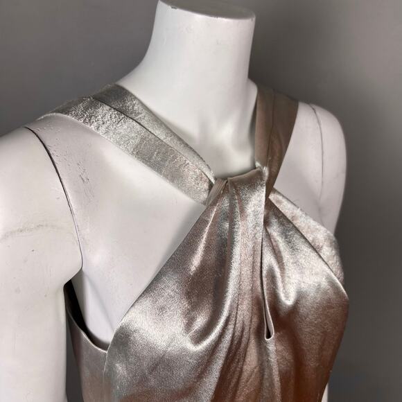 Ramy Brook Top Medium Halter Metallic Gold Dressy Glam - Picture 8 of 12
